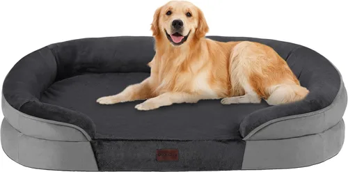 Vista 36 de Dwanton - Cama ortopédica para perros medianos con espuma de gel de memoria, sofá impermeable para perros, cama lavable para mascotas con cojín