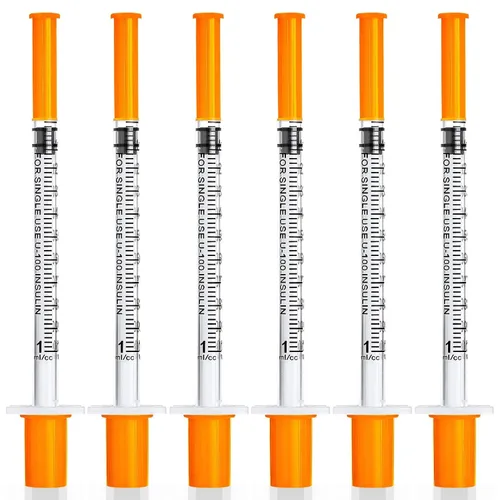 Vista 9 de Jeringa de calibre 31 de 1cc de 5/16 pulgadas - Jeringa U 100 de 1ml con aguja, suministros de laboratorio desechables, empaquetados