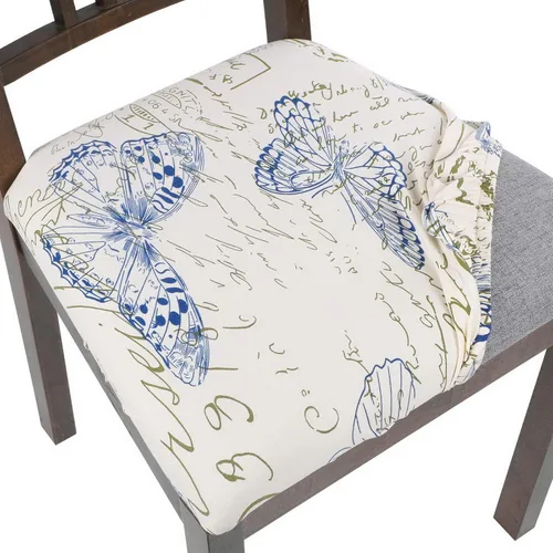 Vista 17 de SearchI Juego de 2 fundas de asiento para sillas de comedor, fundas de asiento elásticas con estampado, extraíbles y lavables, fundas de cojín