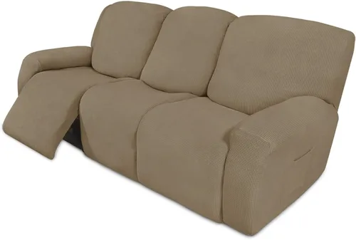 Vista 67 de Easy-Going - Funda elástica para sofá reclinable y sofá cama, 6 piezas, protector de muebles, suave, parte inferior elástica, tela jacquard
