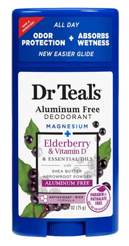 Dr. Teal's Desodorante saúco y vitamina D2.65 onzas sin aluminio