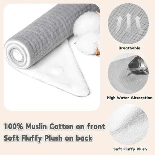 Vista 4 de Susurration Baberos de muselina para bebé, paquete de 6 baberos tipo bandana ajustables y suaves en forma triangular para bebés unisex, niñas y niños