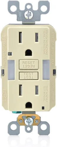 Vista 17 de Leviton SmartlockPro Interruptor con enchufe de doble polo receptáculo, AFTR1-E, 120.0 volts