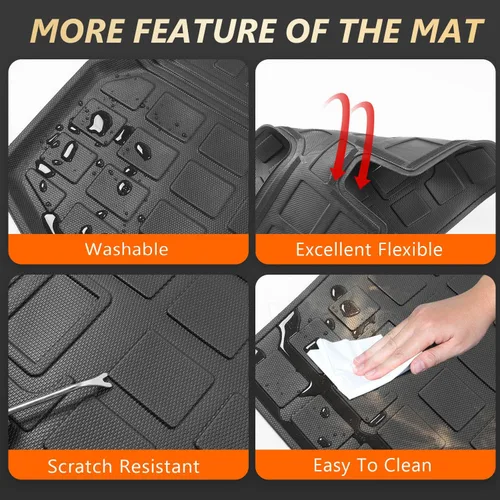 Vista 5 de powoq Alfombrilla de maletero compatible con Nissan Rogue 2014-2020 Alfombrilla de carga Forro de carga Forro de maletero Repuesto para Nissan Rogue