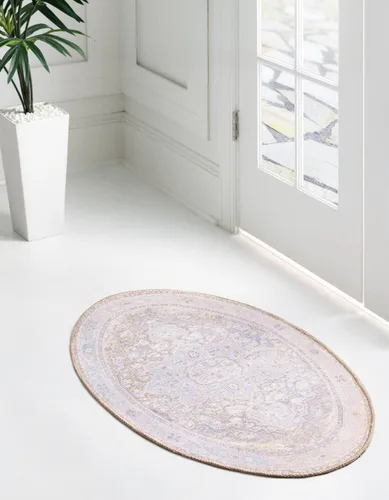 Unique Loom Timeless Collection - Alfombra de área (2 pies x 3 pies 1 pulgada, ovalada, crema/marfil)