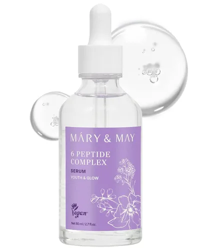 Vista 12 de Mary&May Suero complejo de 6 péptidos, mejora avanzada de arrugas con efectos reafirmantes y elevadores, cuidado de la piel coreano, sin fragancia