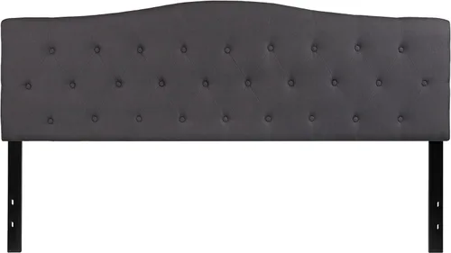 Vista 141 de BizChair Cabecero tapizado capitoné tamaño individual en tela blanca