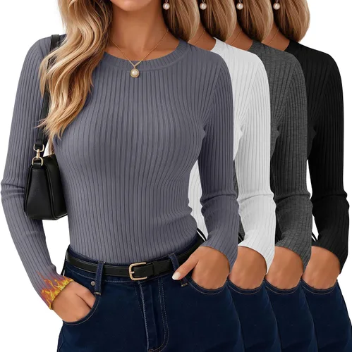 Vista 15 de Paquete de 4 camisas térmicas de manga larga acanaladas
