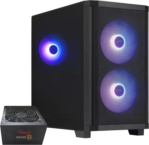 Vista 11 de Rosewill FBM-X3 Micro ATX Carcasa de Torre Media - Panel Completo de Malla, Diseño de Alto Flujo de Aire, 3X Ventiladores PWM ARGB, Fuente
