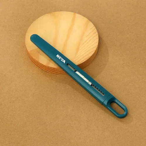 Vista 5 de Cortador de caja de seguridad de cuchillo de precisión, auto retráctil, delgado, longitud de hoja ajustable rápido, perfecto para recortar