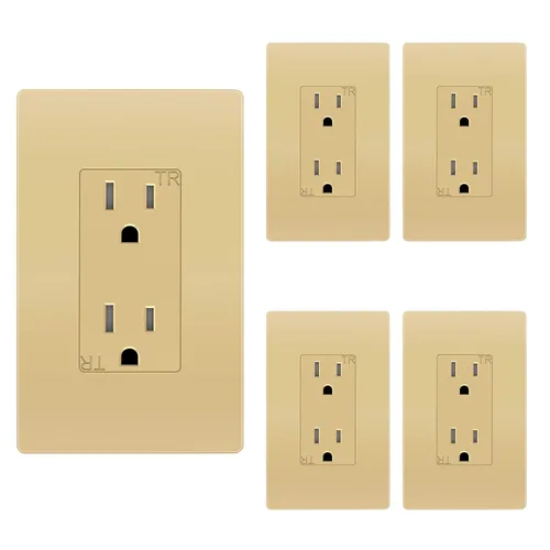 Vista 24 de ENERLITES, Silver Elite Series - Toma de corriente decorativa para niños, resistente a manipulaciones, autoconectable, 2 polos, grado residencial