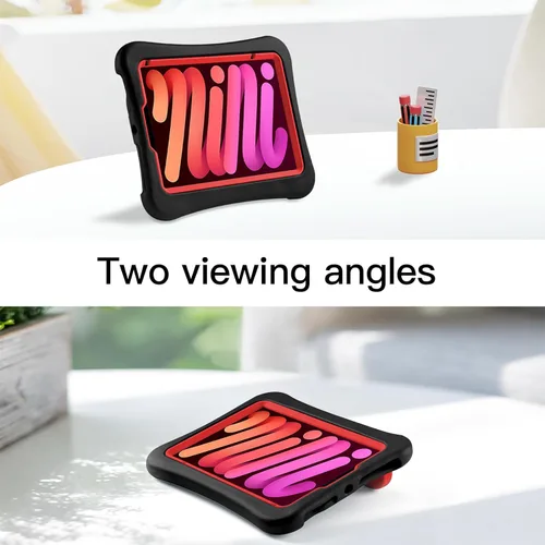 Vista 6 de Funda para Niños para iPad mini 7 (A17 Pro) 2024/iPad Mini6 2021, Peso Ligero Resistente/A Prueba de Golpes/A Prueba de Caídas con Asa/Soporte