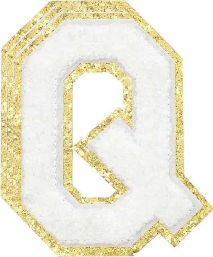 Vista 118 de 3 parches de letras de felpilla negra, parches de letras termo-adhesivas de 4-1/2", parches universitarios para ropa, S