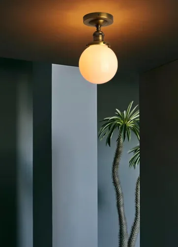 Vista 9 de Pathson Lámpara de techo moderna de montaje empotrado con vidrio de globo de leche, lámpara de iluminación de techo industrial esmerilada