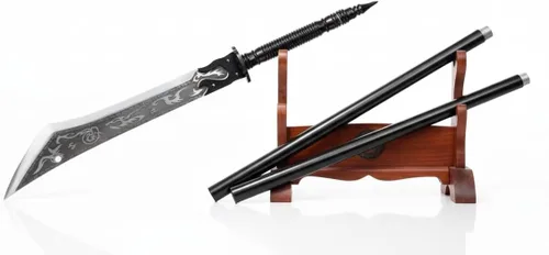 Espada china, Guandao, Kwan Dao (hoja de acero forjada de alto carbono) templado por calor