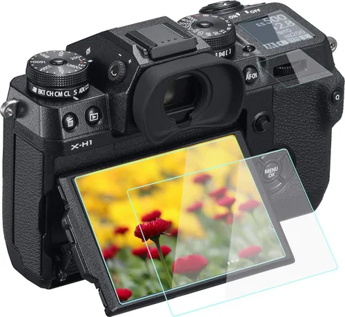 Protector de pantalla XH1 compatible con Fujifilm X-H1 superior y pantalla LCD [2+2 paquetes], WH1916 vidrio templado antiburbujas, antiarañazos y