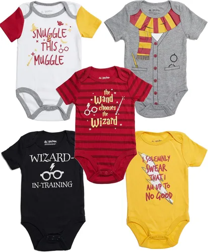 Vista 3 de Harry Potter Baby Boys Short Sleeve Bodysuit Multipack Gift For Baby Girl or Boy Baby Clothes