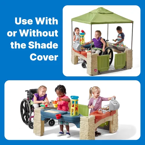 Vista 13 de Step2 Patio de Juegos Todo Alrededor con Toldo – Casa de juegos al aire libre sombreada para niños con características realistas e interactivas