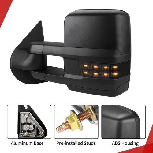 Vista 7 de YITAMOTOR Espejos de remolque compatibles con 1999 2000 2001 2002 Chevy Silverado Sierra 1500 2500, 2001-2002 GMC Yukon XL, vidrio ajustado