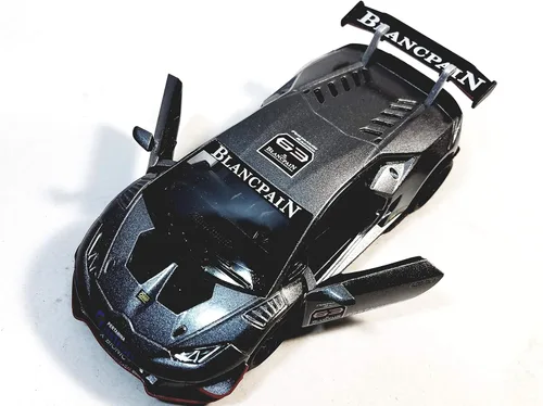 Vista 3 de Kinsmart Lamborghini Huracan LP 620-2 Super Trofeo - Auto fundido a presión a escala 136, tamaño pequeño