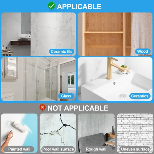 Vista 4 de Ganchos adhesivos grandes para colgar ganchos de pared resistentes, ganchos autoadhesivos para toallas, abrigos, ganchos impermeables
