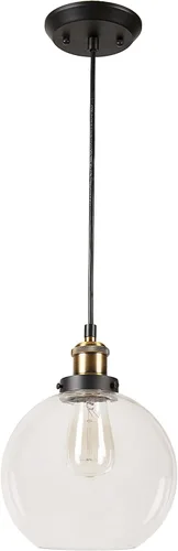 Vista 11 de Aspen Creative 61137-11A - Lámpara colgante ajustable para interiores, metal mate negro y blanco con acabado interior, 6-5/8 pulgadas de ancho x