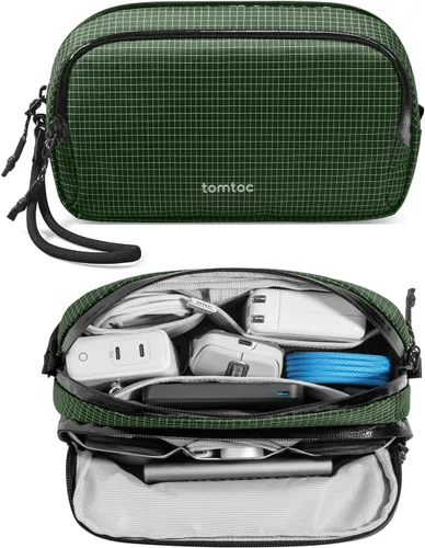 Vista 15 de tomtoc Estuche Organizador Electrónico de Viaje, Bolsa Táctica Resistente al Agua de Doble Compartimento para Organización de Cables, Almacenamiento