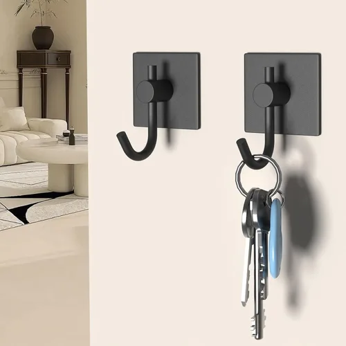 Vista 4 de VAEHOLD - Paquete de 4 ganchos de pared, resistentes, impermeables, de aluminio para colgar abrigos, sombreros, llaves, ropa, gancho de pared