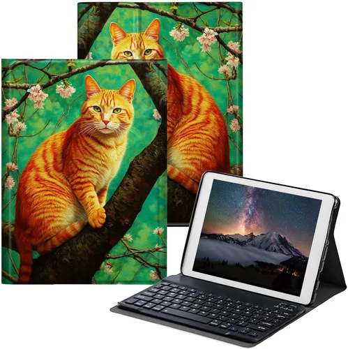 Vista 31 de Funda para Samsung Galaxy Tab S6 Lite 2022/2020 con teclado inalámbrico desmontable y soporte ajustable para proteger la tableta para Samsung Galaxy
