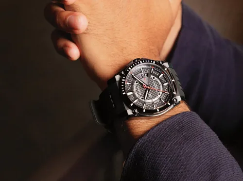Vista 6 de Bulova Men's Icon 3-Hand Calendar Watch with Black Polyurethane Strap, Precisionist, Luminous Markers, 300M WR