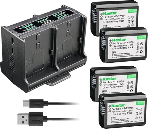 Vista 7 de Kastar Cargador de batería cuádruple compatible con Sony ILCE-5000, alpha α5000, a5000, ILCE-5100, alpha α5100, a5100, ILCE-6000, alpha α6000