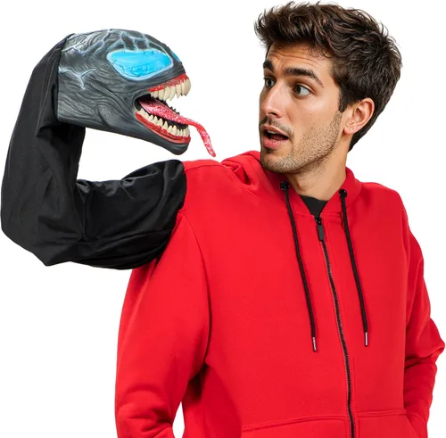 Alien Symbiote Creature Hand Costume Mask, Realistic Transforming Fake Hand