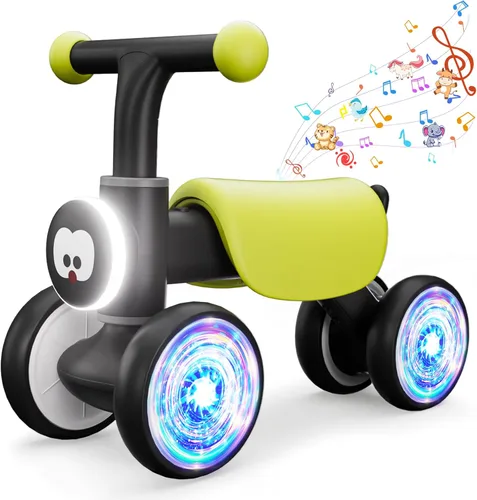 Bicicleta de equilibrio para niños pequeños con ruedas brillantes y coloridas, juguetes para bebés de 1 año, niños y niñas, bicicleta de equilibrio