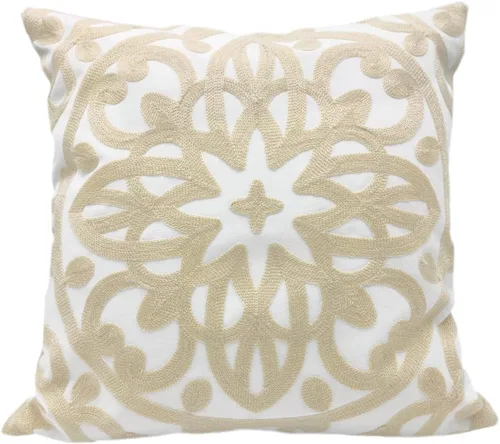 Vista 33 de Alysheer Funda de almohada decorativa bordada de 18 x 18 pulgadas, acogedora y fresca funda de cojín bohemia con diseño de mandala chic de punto