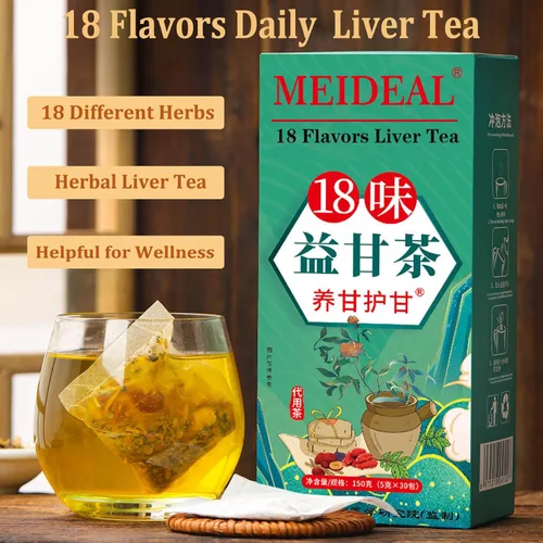 Vista 2 de Té de hierbas diario, té de 18 sabores con 18 hierbas diferentes, té de hierbas naturales (1 caja 30 bolsas)