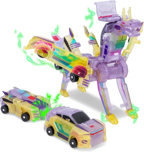 Vista 9 de Juguete de Coche Dinosaurio Transformable 2 en 1 - Coches Robot de Colisión Magnética para Niños Emocionante Juego Transformable para Niños