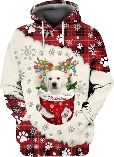 Vista 9 de Sudadera con capucha 3D personalizada para perro, diseño de perro con nombre personalizado, sudadera con capucha de perro de amor, camisa de perro