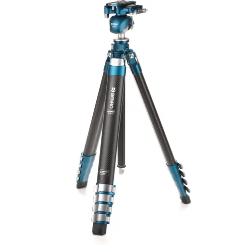 Vista 11 de Benro CyanBird - Kit de trípode de viaje de fibra de carbono con cabezal panorámico/inclinable 2 en 1 FS20PRO - 60 pulgadas máximo, 17 pulgadas