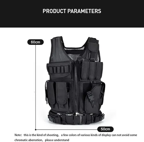 Vista 4 de Chaleco táctico de Airsoft para la caza al aire libre del ejército ventilador de combate entrenamiento CS juego 600D cifrado tela de nylon