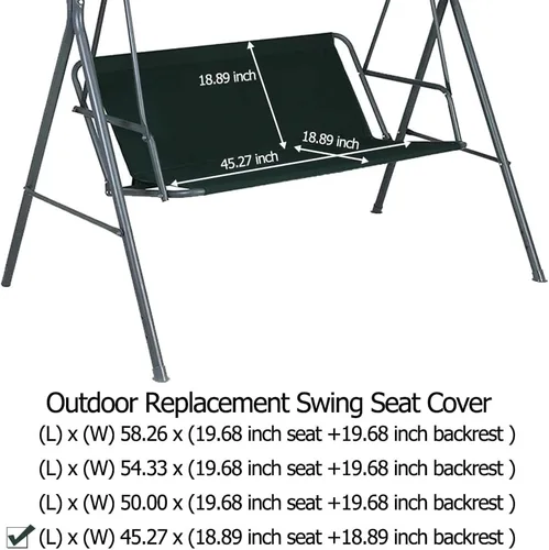 Vista 2 de Funda de repuesto mejorada para asiento de columpio para exteriores, funda de columpio para patio, silla, banco de repuesto, lona resistente