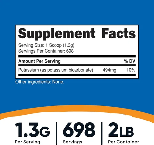 Vista 2 de Nutricost Polvo de bicarbonato de potasio de 2 libras, sin gluten, sin OMG