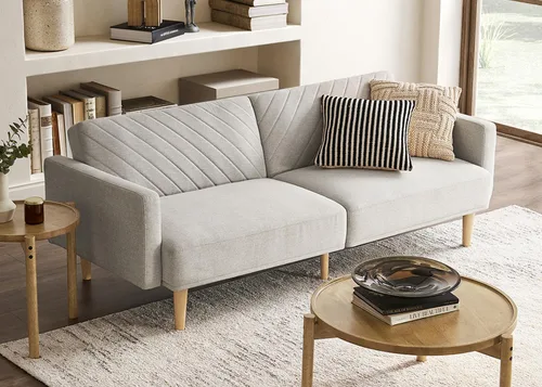 Vista 13 de mopio Sofá cama futón de 76.4 pulgadas, sofá biplaza, sofá cama, sofá futón moderno de mediados de siglo, sofá cámara, sofás para sala de estar