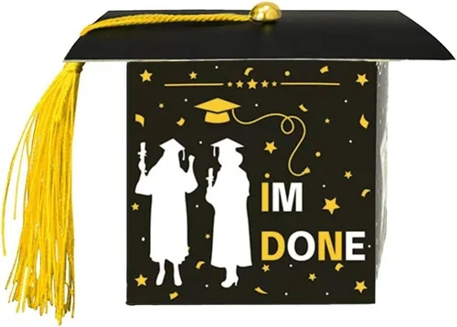 Kliuytb 48 Pcs Graduation Candy Boxes 2026, Graduation Party Favor Gift Boxes with Graduate Design & “I'm Done” Print, Mini Graduation Cap Boxes for
