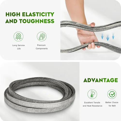 Vista 3 de Cinturón de cubierta de PTO para cortacésped de 5/8 x 79 3/4" para Cub Cadet 01009787 01009787P Z-Force con cubiertas de 44", 48" y 54