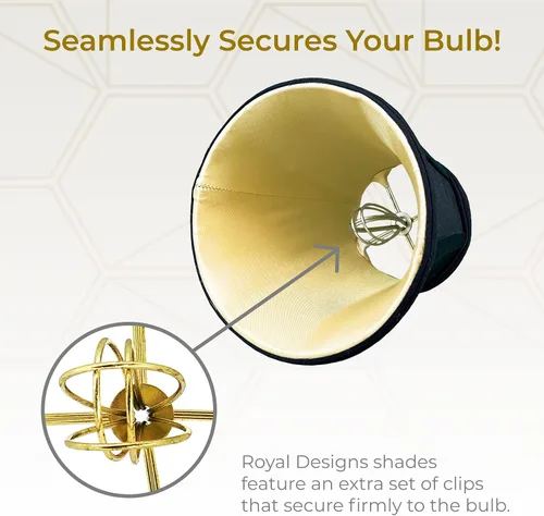 Vista 75 de Royal Designs, Inc. BS-707FC-6AGL Deep Empire Basic - Pantalla para lámpara con clip de llama, 3.5 x 6 x 5.75 pulgadas, color dorado antiguo
