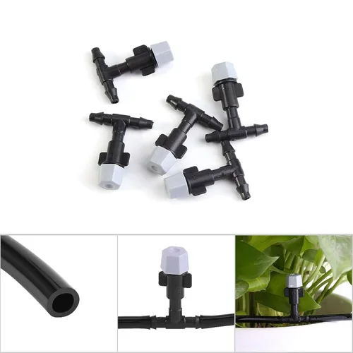 Vista 6 de Kit de riego por micro goteo, sistema de riego automático para patio, sistema de riego de plantas de nebulización con manguera de distribución