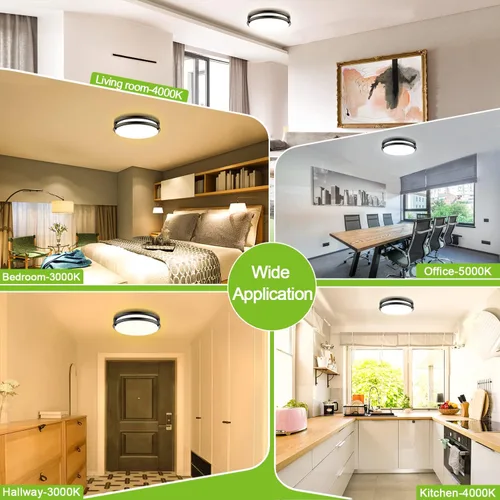 Vista 6 de Yogaret Lámpara de techo LED de 13 pulgadas: lámpara de techo empotrada de 40 W, 4000 lúmenes, regulable, 3000 K/4000 K/5000 K, lámpara de techo