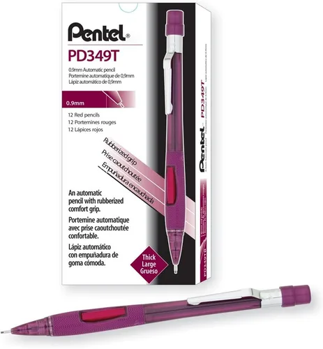 Vista 6 de Pentel Quicker lápiz para cliquear automático, 0.5mm de tamaño de grafito, Negro Barril
