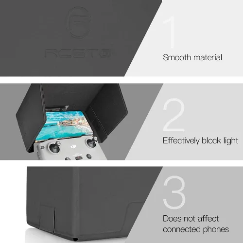 Vista 2 de Parasol magnético plegable impermeable para DJI Mavic 3/Mini 2/Mavic Air 2/DJI Air 2S Control remoto de hasta 7.1 pulgadas (naranja)