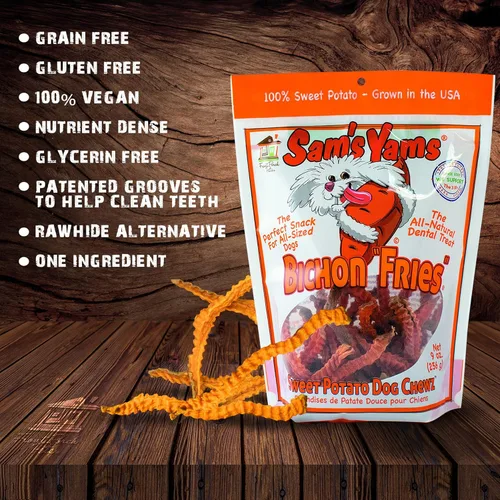 Vista 3 de Sams Yams - Golosinas para perros de batata, golosinas saludables para perros pequeños y medianos, golosinas para perros de batata hechas en Estados